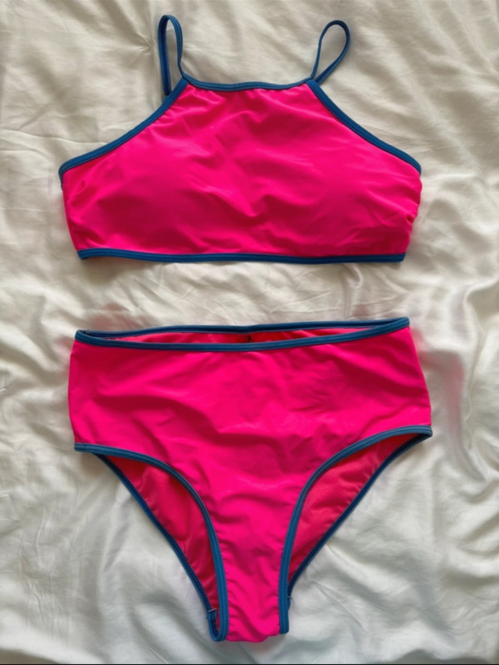 Pink Bikini Medium Tinibikini Neon High Waist Full Coverage Bottoms Womens